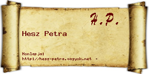 Hesz Petra névjegykártya